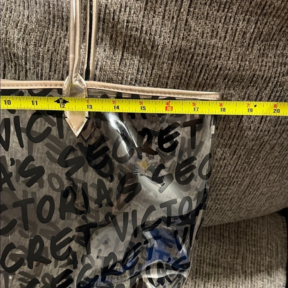 Victoria's Secret Black and Gold Script Tote